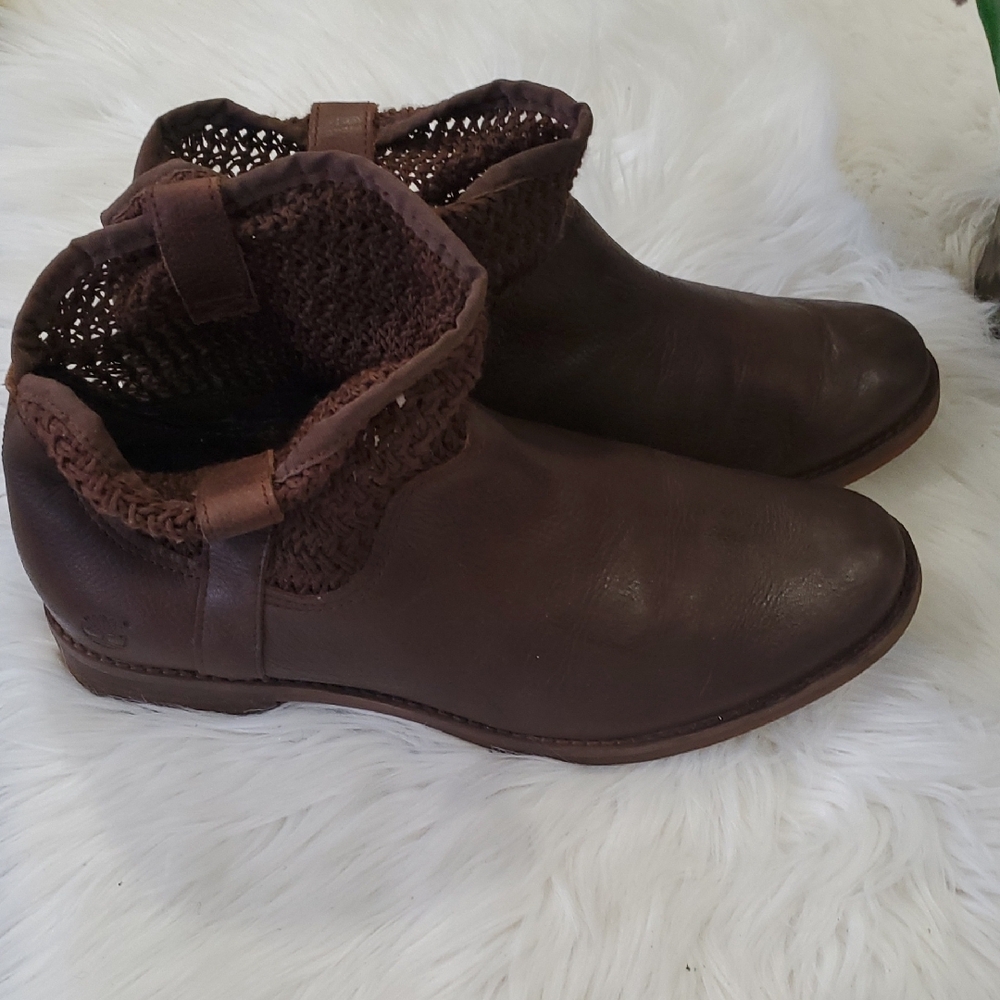 Timberland Savin Hill  Elegant Brown Chelsea Leather Ankle Booties Boots - Picture 2 of 15